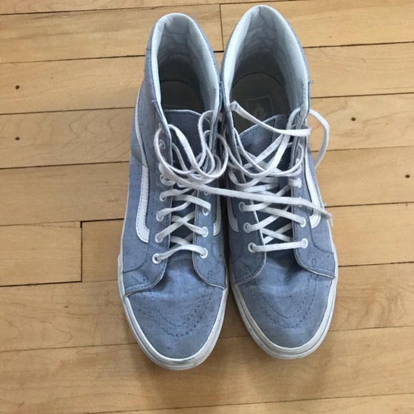 Vans High top sneakers chambray blue womens 10 - Picture 2 of 8